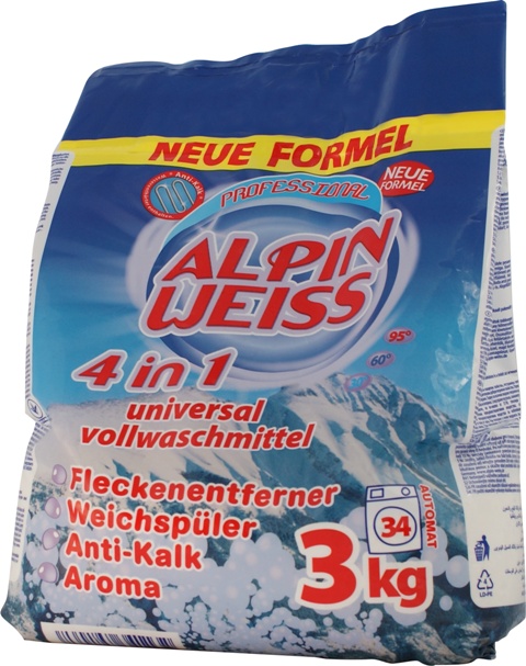 Waschmittel, Vollwaschmittel ALPINWEISS 4in1 3 Kg Wasching Powder