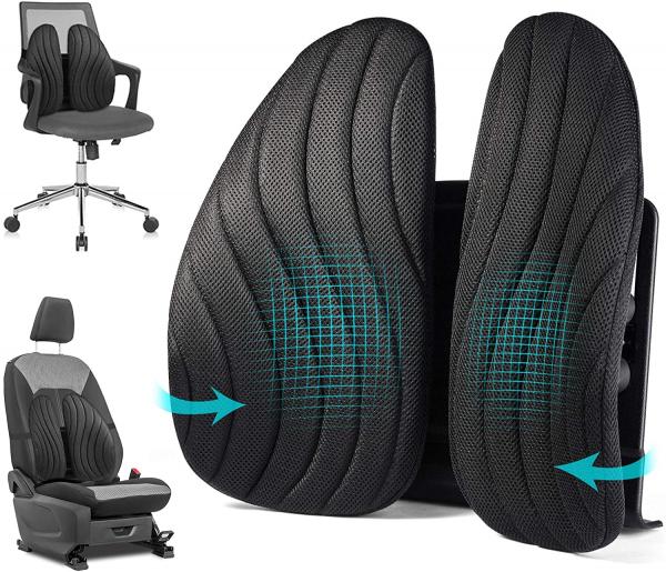 Sunix Lendenkissen Rückenkissen mit atmungsaktivem 3D-Netz, Lordosenstütze  für Autositz Bürostuhl Rollstuhl, Ergonomisches Desig, Möbel & Wohnen, Stühle & Hocker, Tische & Stühle