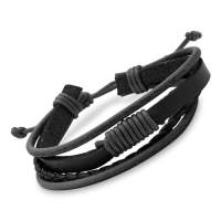 Schwarzes Unisex-Armband Leder
