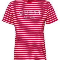 GUESS T-SHIRT FOR MEN STRIPES - RED