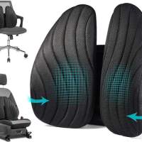 Sunix Lendenkissen Rückenkissen mit atmungsaktivem 3D-Netz, Lordosenstütze für Autositz Bürostuhl Rollstuhl, Ergonomisches Desig