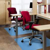 Blaue Bodenschutzmatte | 120 x 90 cm | Farbige Bürostuhl Unterlage Geeignet für Vielfältige Hartboden