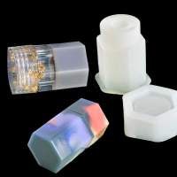 Formy z żywicy epoksydowej Pudełko silikonowe z pokrywką, DIY Formy z żywicy Słoik do przechowywania butelek Kryształ Zestaw for