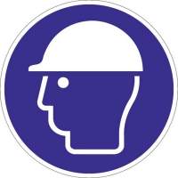 Schild Kopfschutz benutzen D.200mm Kunststoff blau/weiß ASR A1.3 DIN EN ISO 7010