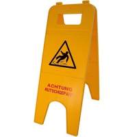 Warning sign, danger of slipping, 57cm, 2 parts, yellow