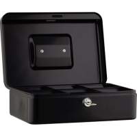 Cash box 25x9x18cm 5 compartments black