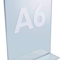 Table display DIN A6, acrylic transparent, free-standing