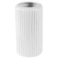 Vase Rillen glasiert H30cm weiß, 4 Stück