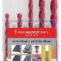 Drill set Profi Multicut 5, 6x110, 6, 8, 10x160mm, SDS-Plus, 5 pieces