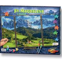Malen nach Zahlen St. Magdalena in Südtirol Triptychon 50x80 cm