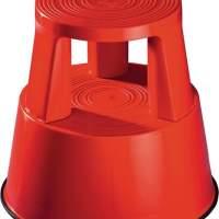 Rolling stool plastic red H.425mmxD.unten 440mm Carrying capacity 150kg