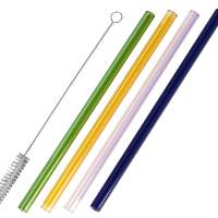 LEONARDO drinking straw made of glass colorful 20cm set of 4