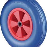 Rad D.400mm Trgf.200kg Naben-L.75mm Kunststofffelge PU-Reifen blau pannensicher