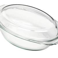 BOHEMIA CRISTAL oval bowl with flat lid, 2.4l