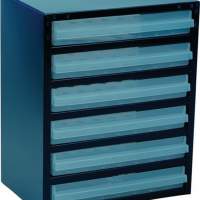 Small parts magazine W.357xD.255xH.435mm 6 drawers Type E sheet steel/drawer a.PP