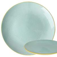 GUSTA plates flat hexagon ø26.5 blue, 2 pieces