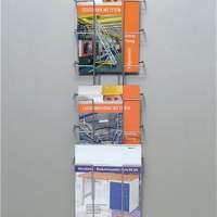 Brochure holder H774xW235xD75mm, number of compartments 6, wire