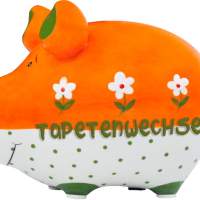 Sparschwein ''Tapetenwechesl'' - Kleinschwein von KCG - Höhe ca. 9 cm, 1 Stück
