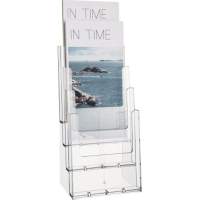 helit brochure holder H2352002 1/3 DIN A4 4 compartments PS clear