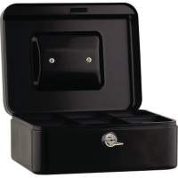Cash box 20x9x16cm 6 compartments black