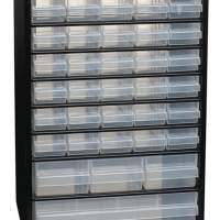 Small parts magazine W.306xD.150xH.420mm 34 drawers with hanging hole steel case/PP