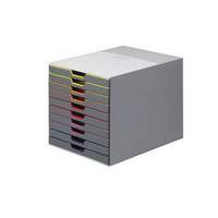 DURABLE drawer box VARICOLOR 10 761027 10 drawers grey/colourful