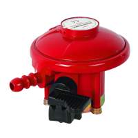 Propane gas pressure regulator with pinch valve, 27 mm, 37 mbar