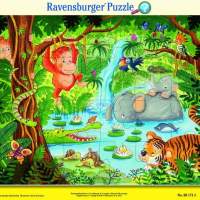 Ravensburger frame puzzle jungle dwellers 24 parts
