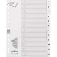 DURABLE file index DIN A4 1-12 embossed tabs white