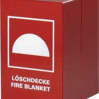 Fire blanket container 200x300x240mm red Jutec steel