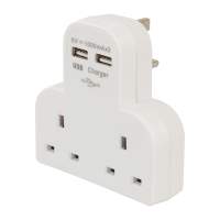 Socket adapter with dual USB connection and surge protection