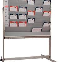 Planning board H1945xW1550 mm, 9 rails, mobile