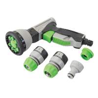 Silverline Spray Nozzle with soft handle and quick couplings, 5 pcs. sentence