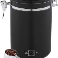 SILBERTHAL Kaffeedose luftdicht 500g Edelstahl - Behälter für Kaffeebohnen, Kaffeepulver - -open box