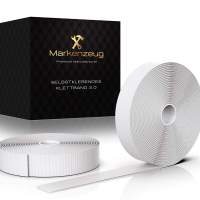 MARKENZEUG© Klettband Selbstklebend - Verbessertes Konzept 2021 I Klettband Weiß - wie neu