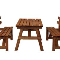 DeholzwART Sitzbänke mit Tisch XL 170cm Gartenbank