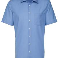 Seidensticker REGULAR Kurzarm-Hemd, Fil-à-Fil, Kent-Kragen, blau, Größe/Kragenweite 39 / verfügbar 6 Stück