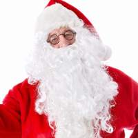 2 in 1 - Weihnachtsmannbart - Nikolausbart Bart weiß Weiss - Perücke zum Verkleiden als Nikolaus - Weihnachtsmann - Weihnachten