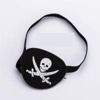 Piratenklappe Augenklappe für Pirat Kostüm Kinder für Fasching & Karneval, schwarz